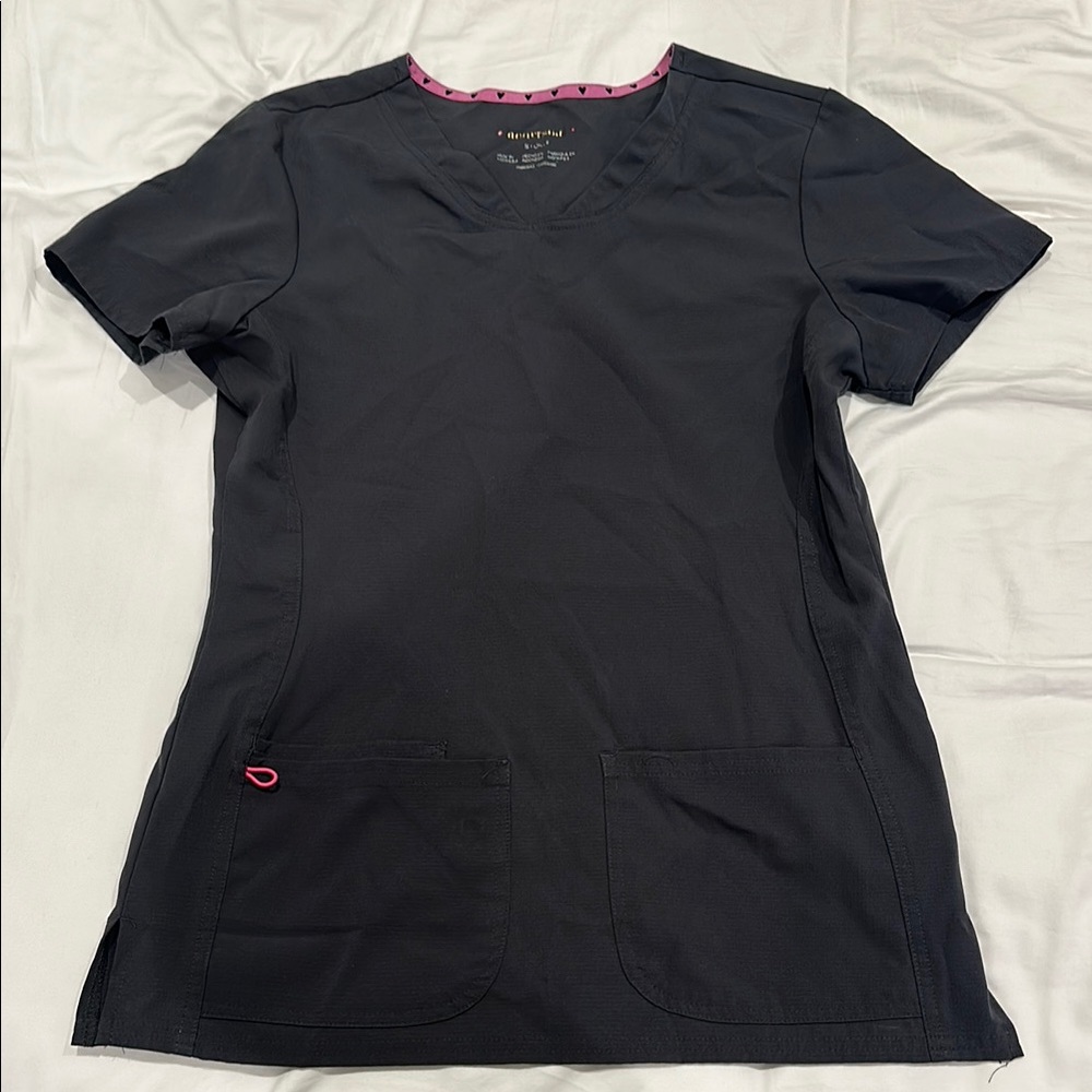 Heart Soul Gray Scrub Top- Small